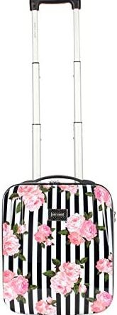 1677437989 41UvGSX7lhL. AC  165x445 - Betsey Johnson Designer Underseat Luggage Collection - 15 Inch Hardside Carry On Suitcase for Women- Lightweight Under Seat Bag with 2-Rolling Spinner Wheels (Stripe Roses)