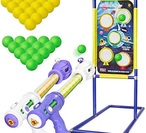 1677524639 5184oYPq9vL. AC  488x445 - KOVEBBLE Shooting Target with 2pk Foam Ball Popper, Target Stand Toy Foam Blaster for Kids, Shooting Games Set, Girl Boy Toys Gift for Age 5 6 7 8 9 10+ (M-29x15x42inch)