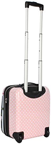 31jE7jFGEtL. AC  - Betsey Johnson Designer Underseat Luggage Collection - 15 Inch Hardside Carry On Suitcase for Women- Lightweight Under Seat Bag with 2-Rolling Spinner Wheels (Stripe Roses)