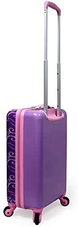 31lMQAC6rIL. AC  - Disney Princess Luggage 20 Inches Hard-Sided Rolling Spinners Carry-On Tween Travel Trolley Suitcase for Kids - Pink
