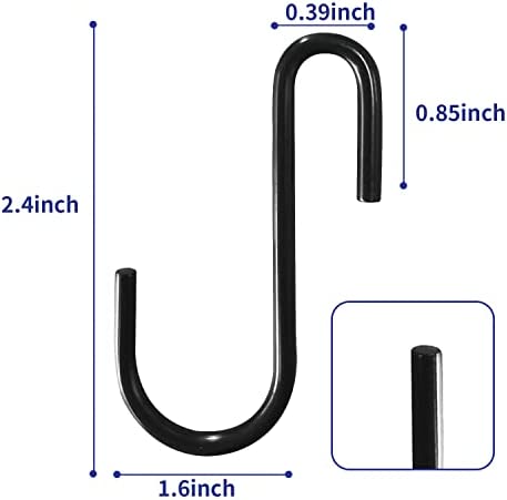 31mMpIXXwzL. AC  - ALTKOL S Hooks for Hanging, 15-Pack S Shaped Hook Heavy Duty Hanging Hooks for Pots, Pans, Plants, Bags, Cups, Clothes, 2.4 Inch Metal (Black)