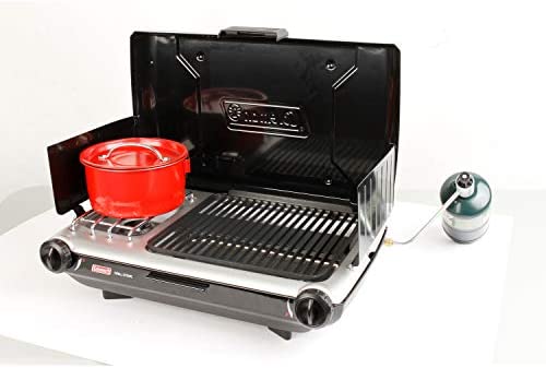 41FL0UR4KuL. AC  - Coleman Gas Camping Grill/Stove | Tabletop Propane 2 in 1 Grill/Stove, 2 Burner