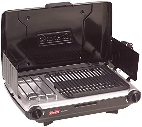 41RDKUlmCmL. AC  - Coleman Gas Camping Grill/Stove | Tabletop Propane 2 in 1 Grill/Stove, 2 Burner