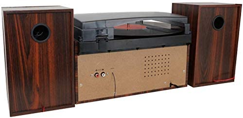 41V2pOqUxvL. AC  - Boytone BT-28MB, Bluetooth Classic Style Record Player Turntable with AM/FM Radio, CD/Cassette Player, 2 Separate Stereo Speakers, Record from Vinyl, Radio, and Cassette to MP3, SD Slot, USB, AUX