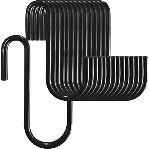 41nD tbu+uL. AC  - ALTKOL S Hooks for Hanging, 15-Pack S Shaped Hook Heavy Duty Hanging Hooks for Pots, Pans, Plants, Bags, Cups, Clothes, 2.4 Inch Metal (Black)