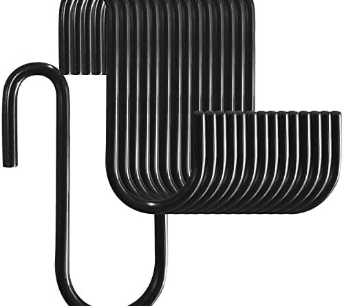 41nD tbuuL. AC  500x445 - ALTKOL S Hooks for Hanging, 15-Pack S Shaped Hook Heavy Duty Hanging Hooks for Pots, Pans, Plants, Bags, Cups, Clothes, 2.4 Inch Metal (Black)