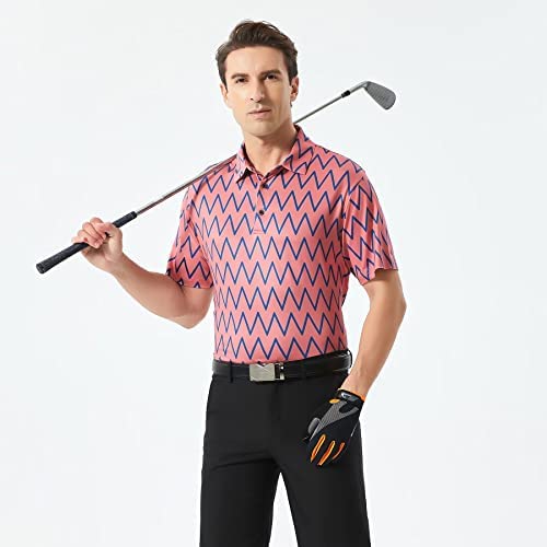 41tygtCdpiL. AC  - Golf Polo Shirts for Men Performance Print Dry Fit Moisture Wicking Short Sleeve Mens Golf Shirts