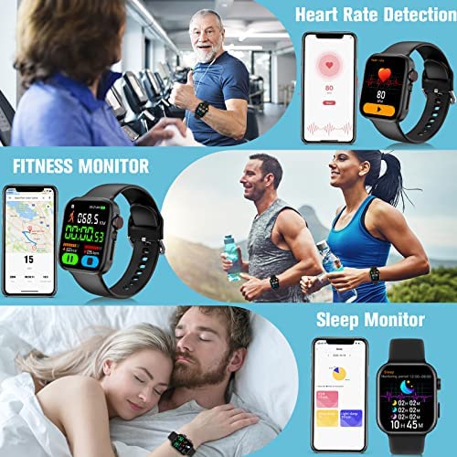 51+4nIL+VNL. AC  - Smart Watch for Women Men, 2023 1.81'' Fitness Smart Watches Answer/Make Call for Android and IOS Phones, Waterproof Large Screen Activity Trackers Smartwatches Monitor Pedometer(2 Charging Cables)