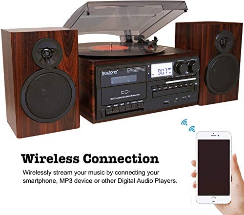 512cm+y1D L. AC  - Boytone BT-28MB, Bluetooth Classic Style Record Player Turntable with AM/FM Radio, CD/Cassette Player, 2 Separate Stereo Speakers, Record from Vinyl, Radio, and Cassette to MP3, SD Slot, USB, AUX