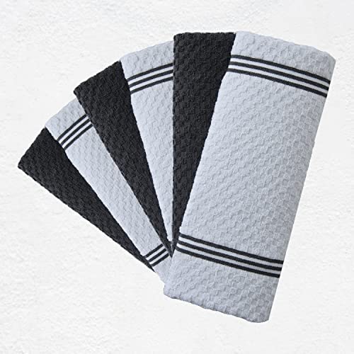 51ZlaBJ3 iL. AC  - Infinitee Xclusives Premium Kitchen Towels – Pack of 6, 100% Cotton 15 x 25 Inches Absorbent Dish Towels - 425 GSM Tea Towel, Terry Kitchen Dishcloth Towels- Grey Dish Cloth for Household Cleaning