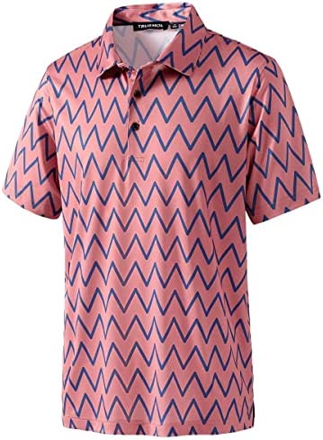51f3WlNTcWL. AC  - Golf Polo Shirts for Men Performance Print Dry Fit Moisture Wicking Short Sleeve Mens Golf Shirts