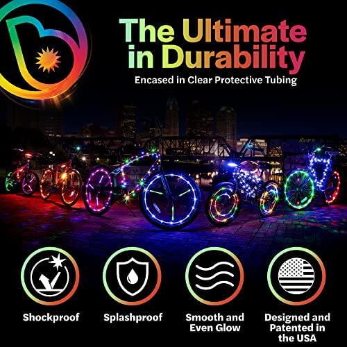51tdbRJyQqL. AC  - Brightz WheelBrightz LED Bike Wheel Lights – Pack of 2 Tire Lights – Bright Colorful Bicycle Light Decoration Accessories – Bike Wheel Lights Front and Back for Riding at Night – Fun for Kids & Adults