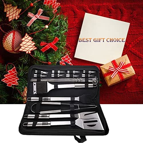 51xTX7Hyz4L. AC  - BBQ Accessories Kit - 20pcs Stainless BBQ Grill Tools Set for Smoker Camping Barbecue Grilling Tools BBQ Utensil Set Outdoor Cooking Tool Set with Canvas Bag Gift for Thanksgiving Day, Christmas