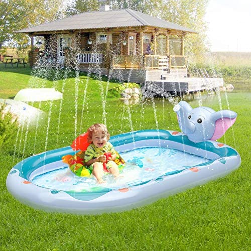 61m6BwOL2iL. AC  - SEAMAZ Inflatable Sprinkler Pool for Kids - 68" x 43" Kiddie Pool, Baby Swimming Pool, Splash Pad and Wading Pool for Learning with Ball Pit, Great Gifts Water Toys for Toddlers Girls Boys All Age
