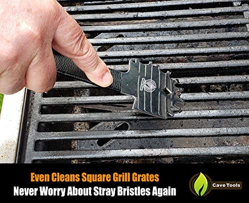 61p1OtafyBL. AC  - Cave Tools Bristle-Free Metal Grill & Griddle Scraper - Includes Bottle Opener - Barbeque Brush Substitute - BBQ Grill Accessories, Stainless Steel