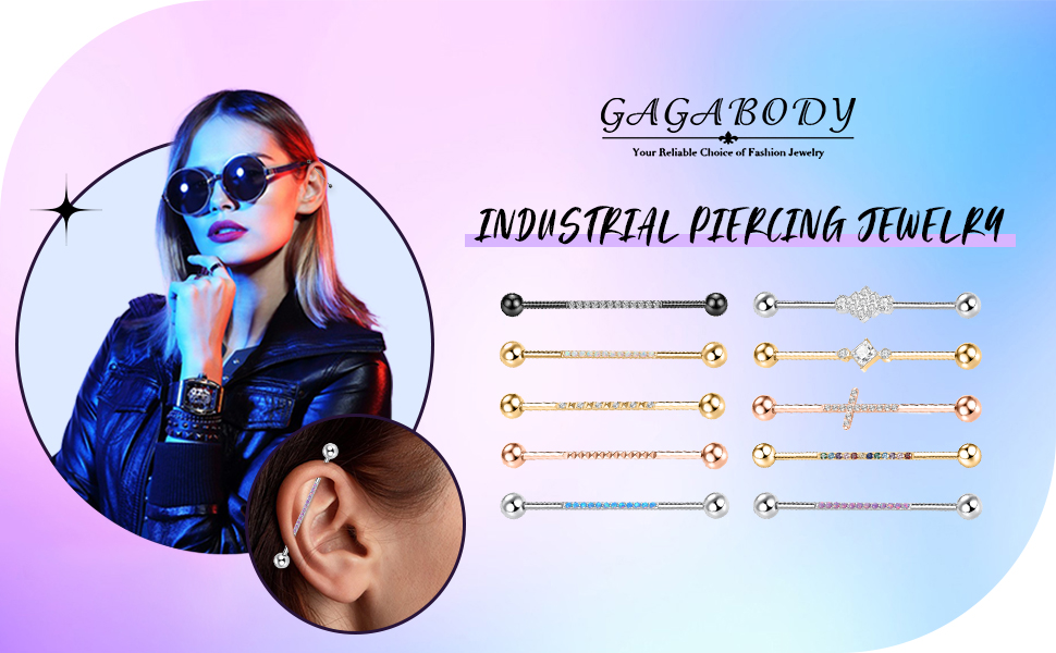 c020bdb3 f06c 4f03 857f 660f3098ca44.  CR0,0,970,600 PT0 SX970 V1    - GAGABODY Industrial Bar Industrial Piercing Jewelry 14G Industrial Barbell Surgical Steel for Women Men with CZ/Pyramid/Cross Surface Cartilage Earring Body Piercing Jewelry 1 1/2 Inch 38mm