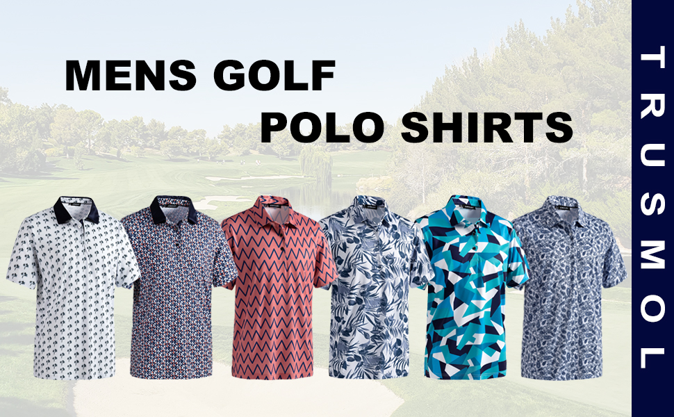 c298d4c9 b886 4302 85b6 849eb13cbdd2.  CR0,0,970,600 PT0 SX970 V1    - Golf Polo Shirts for Men Performance Print Dry Fit Moisture Wicking Short Sleeve Mens Golf Shirts