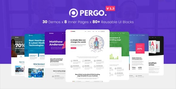 pergo 590x300.  large preview - Pergo - Multipurpose Landing Page Theme for App, Product, Construction & Business Marketing Website