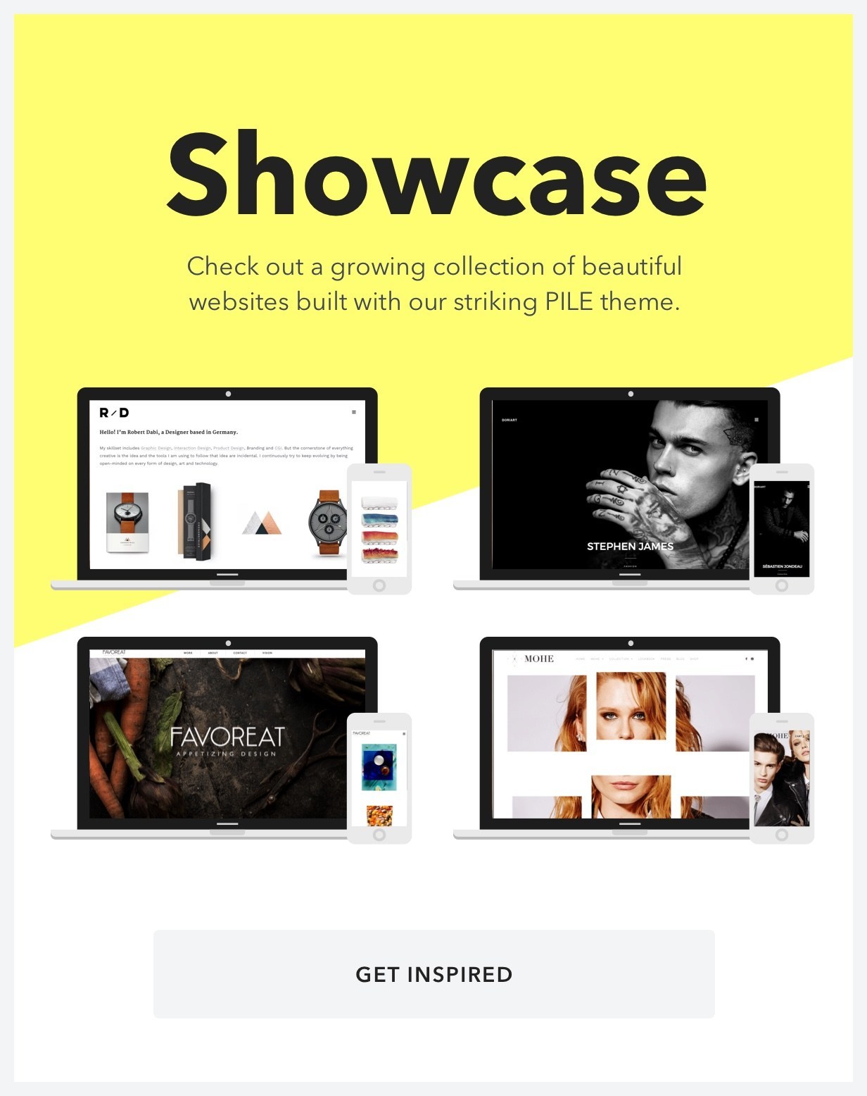 pile showcase - PILE - An Uncoventional WordPress Portfolio Theme
