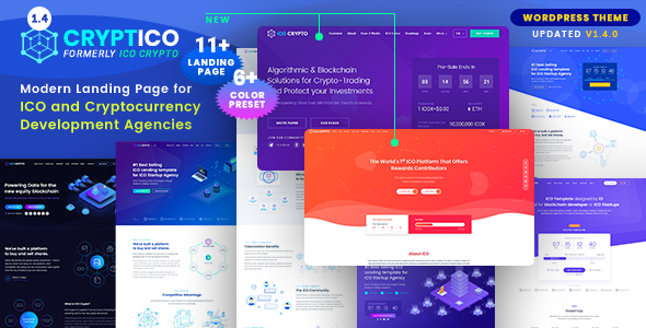 preview.  large preview - Cryptico - ICO Crypto Landing & Cryptocurrency WordPress Theme​