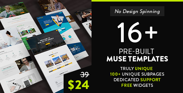 01 Preview.  large preview - dMuse All in One Muse Template