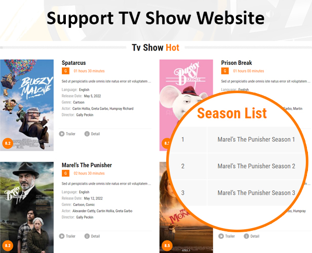 06 Support TV Show Website - AmyMovie - Movie and Cinema WordPress Theme