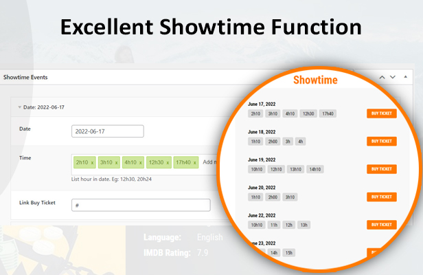 08 Excellent Showtime Function - AmyMovie - Movie and Cinema WordPress Theme