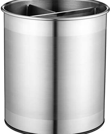 1677697935 31Wi4sUNM9L. AC  365x445 - Extra-Large Stainless Steel Kitchen Utensil Holder - 360° Rotating Utensil Caddy - Weighted Base for Stability - Utensil Crock With Removable Divider for Easy Cleaning - Countertop Utensil Organizer.