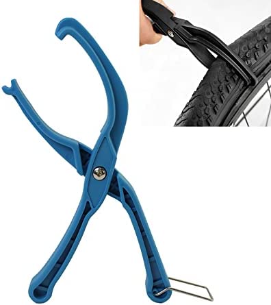 1677958365 41ctpm7WP3L. AC  - Bike Tire Pliers Rim Protector Tool Bike Tyre Removal Clamp Bicycle Tyre Tool Bike Rim Protector Hand Tire Lever Bead Tool Convenience Road Mountain Bike Tire Changer for Hard to Install Bike (Blue)