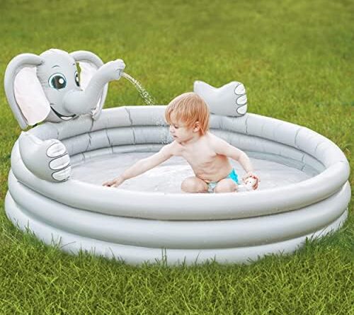 1678825009 51nUYCbfH8L. AC  500x445 - Inflatable Kiddie Pool for Toddlers with Sprinkler | Small Kid Pool Size 60'' | Toddler Pool - Swimming Pool for Kids for Outside Backyard | Blow up Pool for Kids | 2-in-1 Baby Ball Pit and Pool
