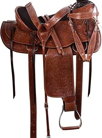 1679475649 41SiTn7TzPL. AC  331x445 - Equitack Wade Saddle Premium Western Leather Roping Ranch Work Horse Saddle Tack, Headstall, Breastplate & Reins Size 14'' to 18''