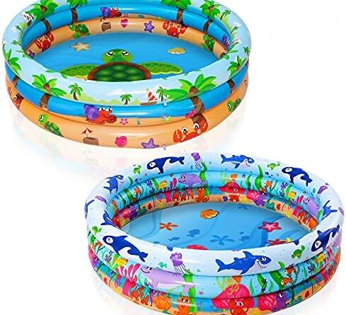 1679605442 519La91amoS. AC  489x445 - JOYIN 2 Pack 47" Baby Pool, Float Kiddie Pool, Inflatable Baby Swimming Pool with 3 Rings, Summer Fun for Children, Indoor and Outdoor Water Game Play Center for Toddlers