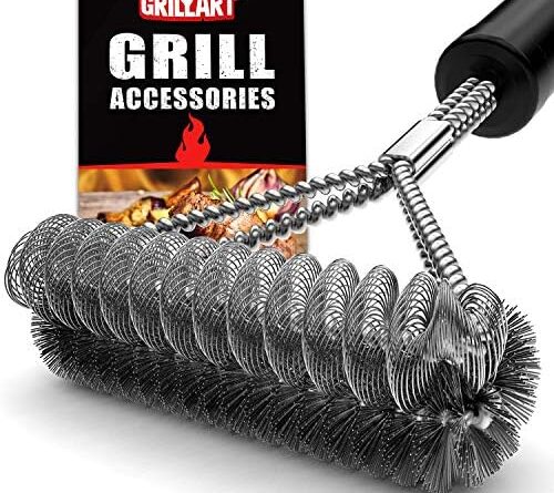 1680168776 519oLTWnNsL. AC  500x445 - GRILLART Grill Brush Bristle Free & Wire Combined BBQ Brush - Safe & Efficient Grill Cleaning Brush- 17" Grill Cleaner Brush for Gas /Porcelain/Charbroil Grates - BBQ Accessories Gifts for Men
