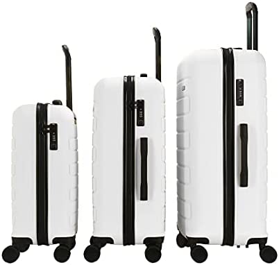31FcYyP+N8S. AC  - GinzaTravel Hardside Spinner, Carry-On, Wear-resistant, scratch-resistant Suitcase Luggage with Wheels (3-piece Set, White)