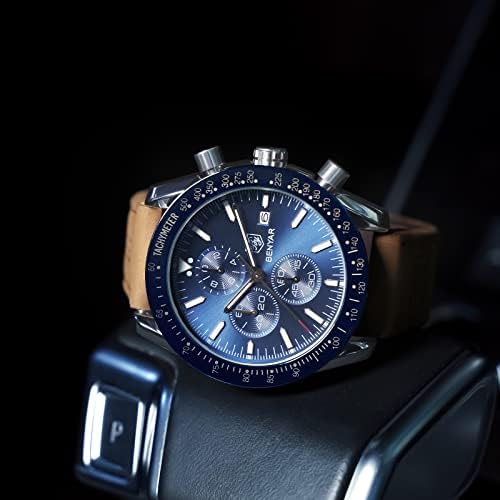 418 f3tRSnL. AC  - BY BENYAR Mens Watches Chronograph Analog Quartz Movement Stylish Sports Designer Wrist Watch 30M Waterproof Elegant Gift Watch for Men