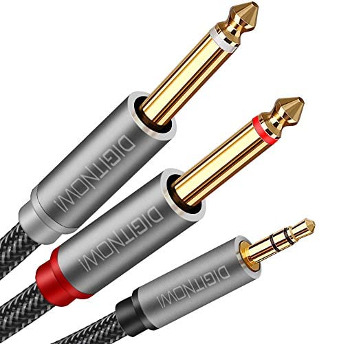 41AJLzNNw3L - DIGITNOW 3.5mm 1/8" TRS to Dual 6.35mm 1/4" TS Mono Stereo Y-Cable Splitter Cord for Smartphone, Computer, CD Player, Speakers and Home Systems Amplifier, 6.6Ft