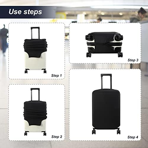 41FRpGA+klL. AC  - MININOVA Travel Luggage Cover Suitcase Protector Fits 18-22 Inch Luggage, Black S