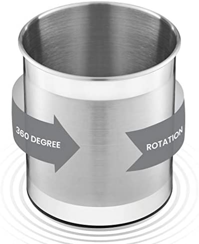 41HejVAlrlL. AC  - Extra-Large Stainless Steel Kitchen Utensil Holder - 360° Rotating Utensil Caddy - Weighted Base for Stability - Utensil Crock With Removable Divider for Easy Cleaning - Countertop Utensil Organizer.
