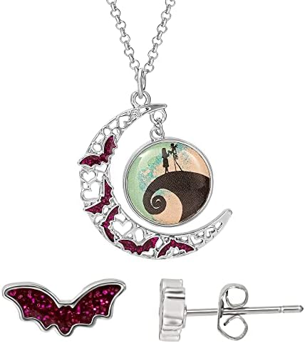 41IhifjXcYL. AC  - Disney The Nightmare Before Christmas Womens Necklace and Earrings Set Jewelry Set - Jewelry Sets for Women