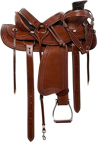 41RLT490C8L. AC  - Equitack Wade Tree A Fork Premium Western Leather Roping Ranch Work Horse Saddle Size 14" to 18" Inch Seat Available