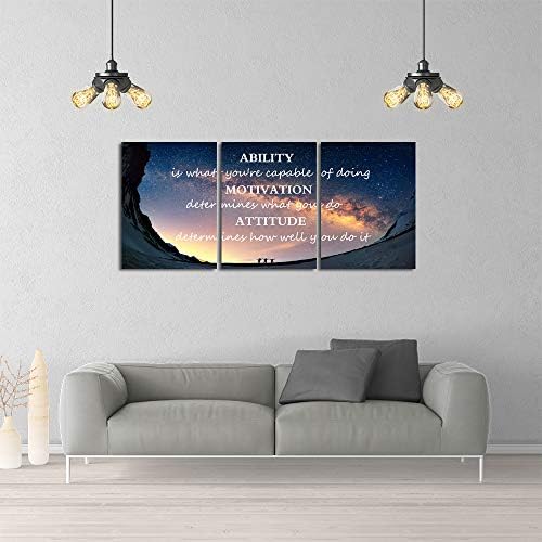 41ajsF 0c8L. AC  - Yetaryy Motivational Quotes Canvas Wall Art Inspirational Ability Motivation Attitude Saying Words Posters Prints Entrepreneur Quote Home Office Bedroom Decor 3 Panels Ready to Hang - 36" W x 16" H