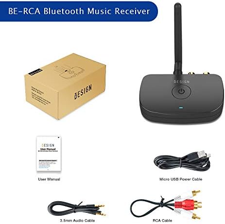 41xbodT3zZL. AC  - Besign BE-RCA Long Range Bluetooth Audio Adapter, HiFi Wireless Music Receiver, Bluetooth 5.0 Receiver for Wired Speakers or Home Music Streaming Stereo System, Black