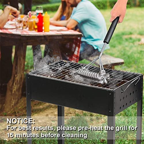 513BCFF8oNL. AC  - GRILLART Grill Brush Bristle Free & Wire Combined BBQ Brush - Safe & Efficient Grill Cleaning Brush- 17" Grill Cleaner Brush for Gas /Porcelain/Charbroil Grates - BBQ Accessories Gifts for Men