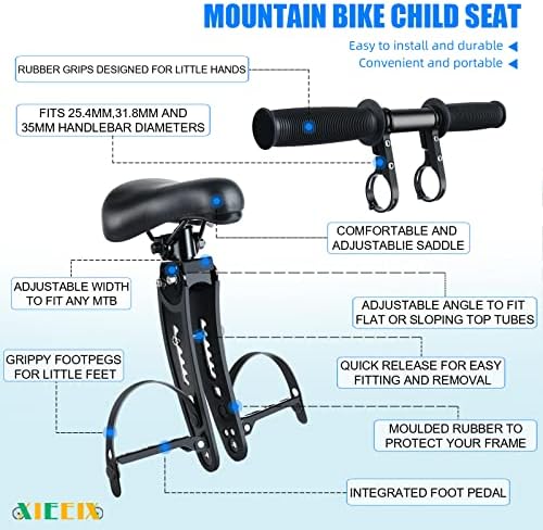 5176BJ04YWL. AC  - XIEEIX Kids Bike Seat with Handlebar Attachment, Detachable Front Mounted Child Bicycle Seats with Foot Pedals for Children 2~5 Years, Compatible with All Adult Mountain Bikes (Handle+Seat)