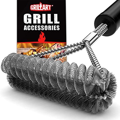 519oLTWnNsL. AC  - GRILLART Grill Brush Bristle Free & Wire Combined BBQ Brush - Safe & Efficient Grill Cleaning Brush- 17" Grill Cleaner Brush for Gas /Porcelain/Charbroil Grates - BBQ Accessories Gifts for Men