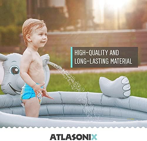 51DRTgo7C3S. AC  - Inflatable Kiddie Pool for Toddlers with Sprinkler | Small Kid Pool Size 60'' | Toddler Pool - Swimming Pool for Kids for Outside Backyard | Blow up Pool for Kids | 2-in-1 Baby Ball Pit and Pool