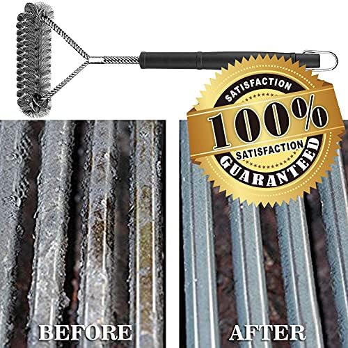 51EfaV4OQ7S. AC  - GRILLART Grill Brush Bristle Free & Wire Combined BBQ Brush - Safe & Efficient Grill Cleaning Brush- 17" Grill Cleaner Brush for Gas /Porcelain/Charbroil Grates - BBQ Accessories Gifts for Men