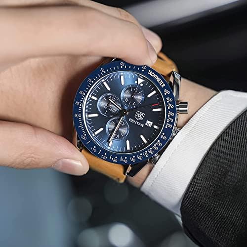 51EmNZi76kL. AC  - BY BENYAR Mens Watches Chronograph Analog Quartz Movement Stylish Sports Designer Wrist Watch 30M Waterproof Elegant Gift Watch for Men