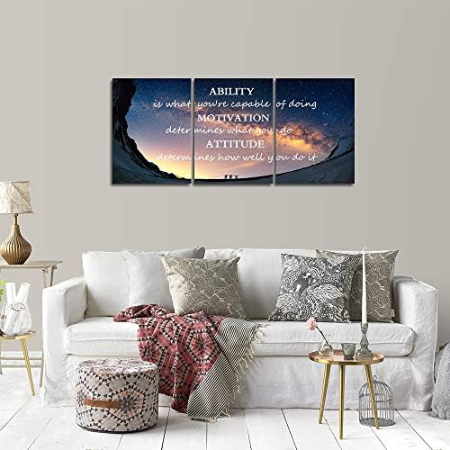 51F9AmV50CL. AC  - Yetaryy Motivational Quotes Canvas Wall Art Inspirational Ability Motivation Attitude Saying Words Posters Prints Entrepreneur Quote Home Office Bedroom Decor 3 Panels Ready to Hang - 36" W x 16" H