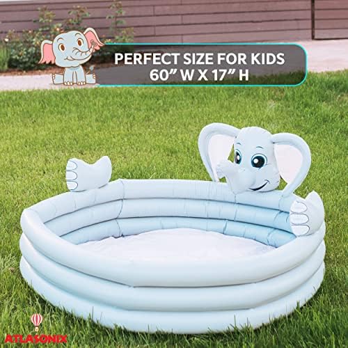 51GMg9ejdtL. AC  - Inflatable Kiddie Pool for Toddlers with Sprinkler | Small Kid Pool Size 60'' | Toddler Pool - Swimming Pool for Kids for Outside Backyard | Blow up Pool for Kids | 2-in-1 Baby Ball Pit and Pool